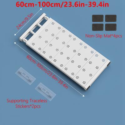 TEMU Multi-functional Plastic Partition Rack, No-drill Wardrobe, Kitchen, Bathroom, Shoe Cabinet Organizer, Space-saving Adjustable Retractable Shel Image