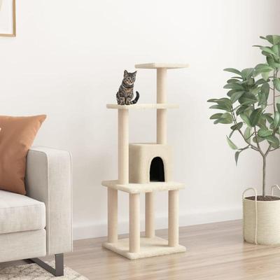 TEMU Cat Scratching Post With Sisal Scratching Posts 105 Cm Cream Colored Image