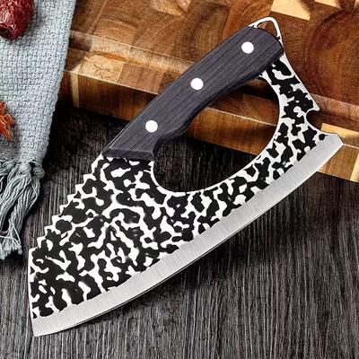 TEMU Mooues Stainless Steel Kitchen Knife For Women, Vegetable, Fruit, Meat Slicing Chef Knife, And Labor-saving Knife, Exquisite Laser Pattern, Ergonomic Handle, A Gift For Cooking Enthusiasts Image