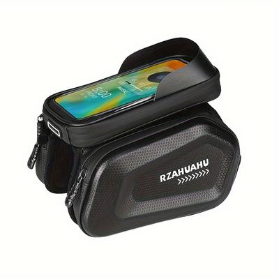 TEMU Waterproof Eva Hard Shell Bicycle Handlebar Bag With Detachable Strap, Bike Front Beam Pouch, Portable Cycling Equipment Storage Pack Image