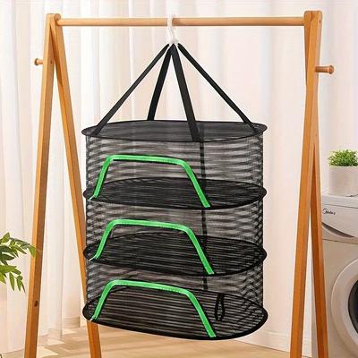 TEMU Foldable Food Drying Net, -proof Drying Rack For Hanging Herbs And Vegetables, Fruit Drying Bag, Drying Racks Image
