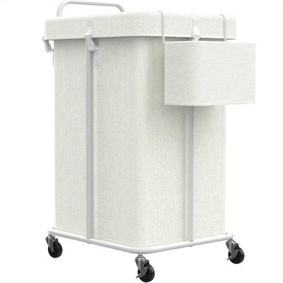 TEMU 150l Laundry Basket On Wheels, Large Rolling Laundry Basket With Removable Liner, Laundry Hamper With Handle For Laundry Room Dorm Bathroom Bedroom, Laundry Baskets Image