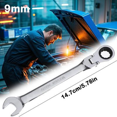 TEMU Ratchet Tool, 1pc With Removable Head, Reversible Torque Adjustment, Chrome Vanadium Steel Material, , Suitable For Car, Bicycle, Motorcycle, And Sailboat Maintenance Image