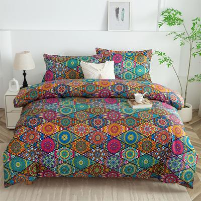 TEMU Bohemian Quilt Cover Set Of Three: 1 Quilt Cover And 2 Pillowcases, New Years Chinese New Year Valentine's Day To School Image