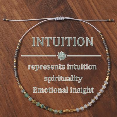 TEMU Handcrafted Bohemian Stone And Bead Adjustable Bracelet - Represents , Spirituality, Emotional - Perfect Jewelry For Men And Women, Bohemian Accessory|natural Stone Charm|adjustable Bracelet Image