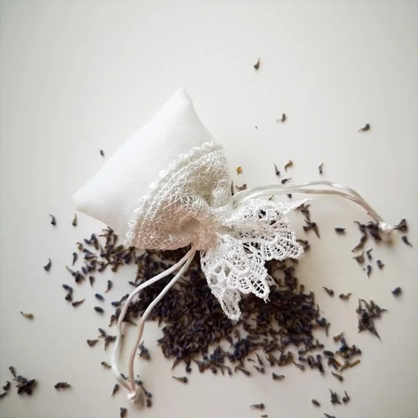 10 Stück Spitze Schmuck Süßigkeiten Verpackung Hochzeitsgeschenk Kordelzug Organzabeutel Dragees Beutel Bastelpakete Image