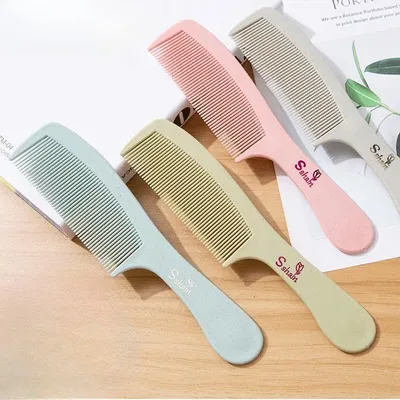 Matte Plastic Comb Portable Hairbrush Nordic Style Anti Static Detangling Portable Wide Tooth Long Comb for Home Dorm Travel