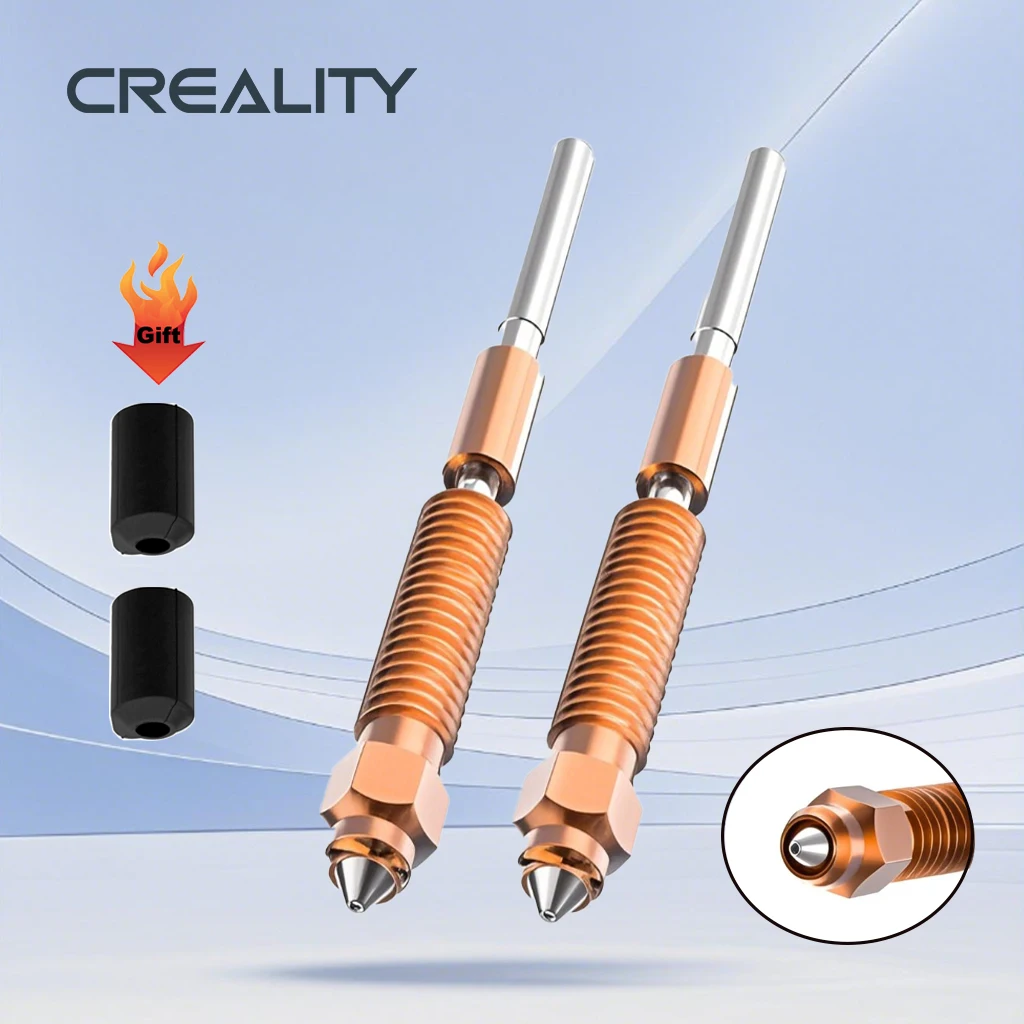 Creality Offizielles K2 Plus/K2/K2 Pro Düsenset, 2-teilig, Einhorn-Schnellwechsel-High-Flow-Düsen 0,4 mm, Stahlspitze, Kupferdüsen und Titan Image