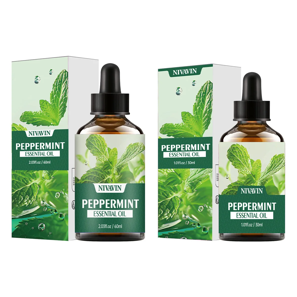 NIVAVIN 30 ml/60 ml/100 ml Peppermin-Pflanzenextrakt, ätherisches Gesichtspflegeöl, reichhaltiger und langanhaltender Duft Image
