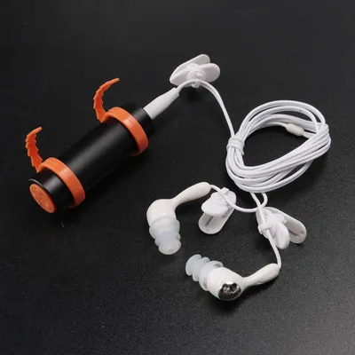 T28C 4 GB USB-MP3-Player, wasserdicht, Schwimmen, Tauchen, Surfen, schwarzes Headset, FM-Radio Image