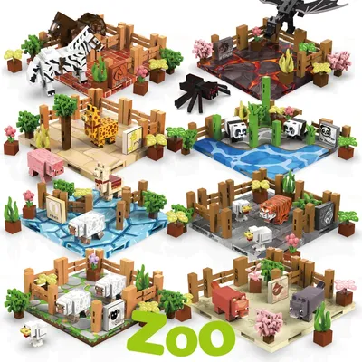 Neue STEM Spielzeug Zoo Mine Welt Magnet Cube Gebäude Sets Magnetische DIY Bausteine Geburtstag Image