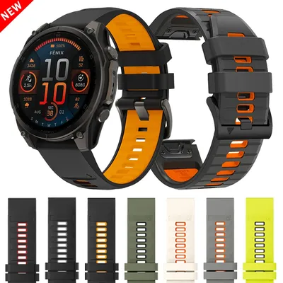 Silikon 26mm 22mm Armband für Garmin Fenix 8 E 7 7X Pro 5 5X Plus 6 6X Pro Epix Gen 2 Band Tactix 8 7/Enduro 3 QuickFit Armband