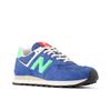 Sneaker NEW BALANCE "574", Gr. 42, blau agate, lime leaf, Leder, Textil, mehrfarbig, sportlich, Schuhe