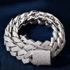 Hip Hop 4 Reihen CZ Stein Bling Iced Out 20 mm große schwere solide Raute kubanische Gliederkette