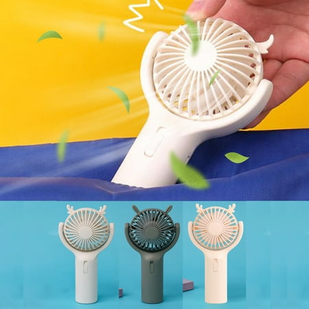 Handheld Fan VibHome Handheld Fans Mini Portable Fans Silent Powerful Handheld Fans Cute Design 3 Speed Small Desk Fans With Base Lightweight Makeup USB Rechargeable Fans