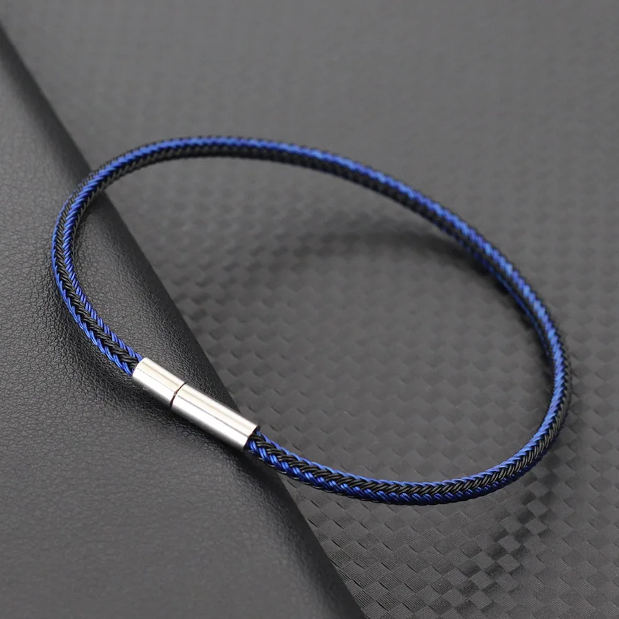 3mm dünnes Edelstahl draht armband für Männer viel Glück roter Armreif handgemachte Pulse ras Rojas HipHop Wrap Braslet Geschenke für ihn