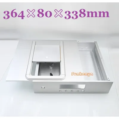 364X80X338mm Push-Abdeckung CDM4 Fall DIY Plattenspieler Chassis Eloxiertem Aluminium CD-Player Gehäuse Hifi Musik box Silber Schrank NETZTEIL Image