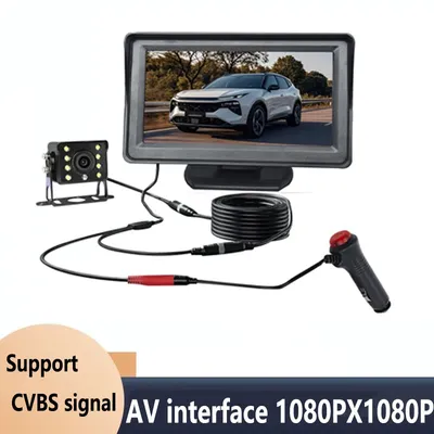 Simple installation of 4.3-inch 5-inch car monitor reversing image camera forward-looking