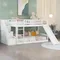 Bunk Beds with Slide Twin Over Twin Low Bunk Bed Frame with Storage Drawers Stairway Wood Bunk Bed