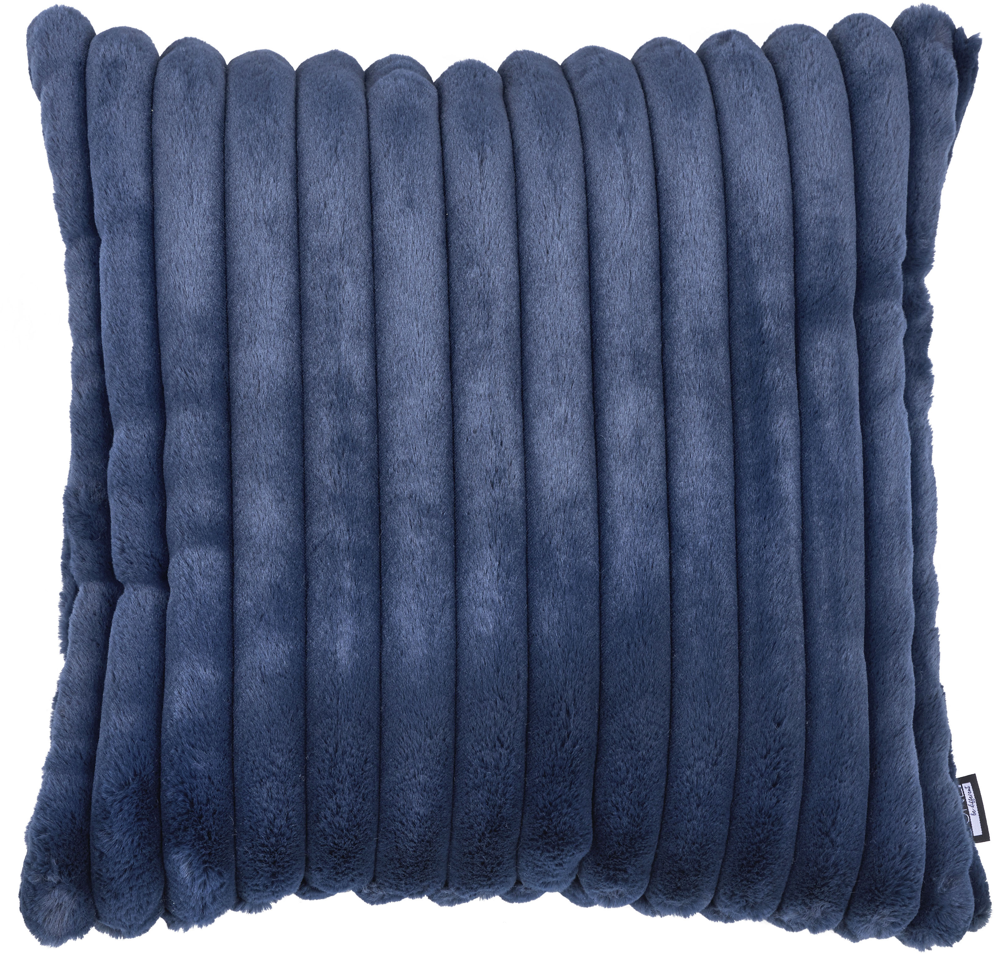 Sitzkissen DONE. "Polar", blau (dunkelblau, felloptik gesteppt unifarben), B:50cm H:50cm L:50cm, Polyester, Dekokissen_Sitzkissen_Kissenhüllen, Sitzkissen, Kissenhülle aus leichtem Flanell