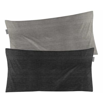 Kissenbezug IRISETTE "Wave-HK 8557", grau, B:40cm L:80cm, Mako-Satin, Obermaterial: 100% Baumwolle, Kissenbezüge, anschmiegsam und atmungsaktiv Image
