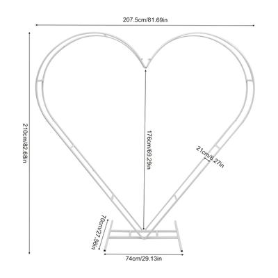 TEMU Metal Heart Shaped Wedding Arch Backdrop Stand White For Wedding Ceremony Decor Image
