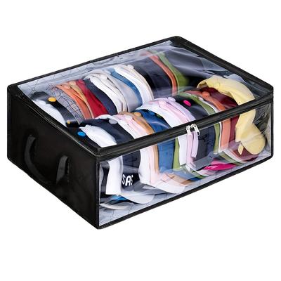 TEMU A Large Baseball Cap Storage Box That Can Hold 40 Caps, Wide Closet Hat Rack In Gray. Image