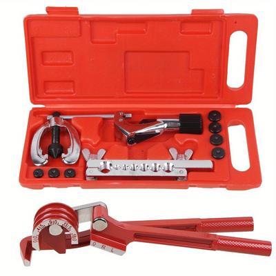 TEMU 11pcs Metric Brake Pipe Flaring Kit Fuel Repair Tool Set With Tube Bender Cutter Image