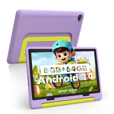 TEMU 10.1 Inch 14 Kids Tablet, Tablet, 8 (3+5)gb , 64gb Rom, Expandable To 128gb, -core, Hd Display, 5mp+8mp Dual Cameras, 1280*800 Hd, 5000mah Battery, Blue/purple Image
