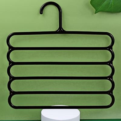TEMU 1pc/2pcs/5pcs - Multi-functional Wardrobe Hanging Pants Scarf Collection Hangers Pant Rack Organize Your Wardrobe With This Creative Five-layer Drying Rack! Image
