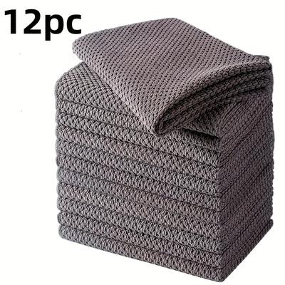 TEMU 12/6/3pcs Super Soft Waffle Cloth Dish Cloths - Quick Drying, Super Absorbent Kitchen Towels For Dishwashing And Cleaning Image