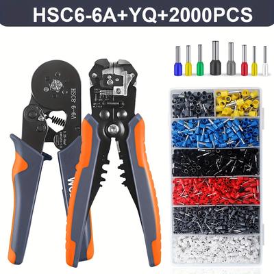 TEMU Wozobuy Automatic Wire Stripper And Crimper - Durable Carbon Steel, Non-slip, Multi-functional Cable Stripping Tool With Cutting Capabilities, Orange & Image