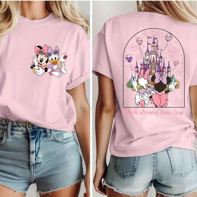 TEMU Circle Directed Duck Printed T-shirt, Short Sleeved Round Neck Casual Top, Suitable For Summer And Spring, Women's Clothing Image