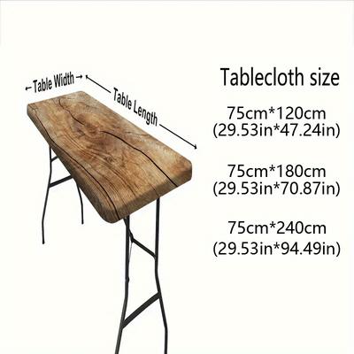 TEMU 1pc Bohemian/geometric/pretty Floral Pattern Printed Elastic Tablecloth, Suitable For Picnic, Camping, Indoor And Outdoor Table Cover Image