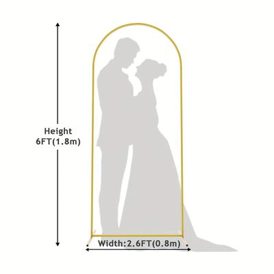 TEMU 1 Golden Metal Arch Wedding Floral Backdrop Stand Birthday Party ' Gift Ceremony Photo Booth Diy Balloon Arch Frame Image