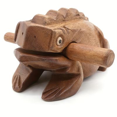 TEMU Handcrafted African Wooden Frog Guitar - Exquisite Carved Traditional Musical Instrument With & Ergonomic Handle - Music Enthusiasts And Festive Celebrations, Cultural Music Gear Image