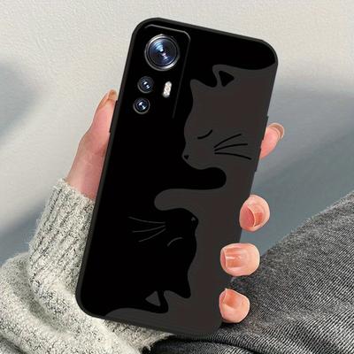 TEMU Chic Creative Cat Lines For Xiaomi 14 13t 13 12t 12s 12 11t 10 Ultra Pro Soft Protective Straight Edge Phone Case Phone Case Image