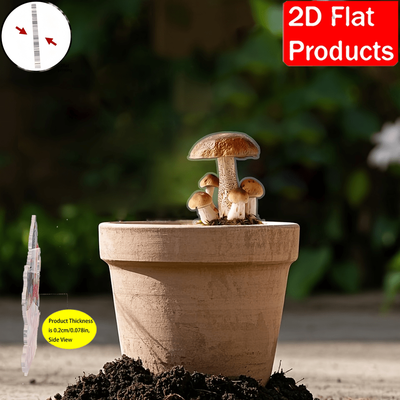 TEMU 2d Flat 2d Flat Day Acrylic Garden Decoration Floor Insert Outdoor Yard Lawn Potted Decoration Floor Insert For Yard, Lawn And Gardening > Outdoor Decorations > Garden Decorations Image