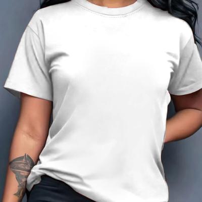 TEMU Women's Casual T-shirt - Short Sleeve, Round Neck, Fit, Casual Attire, Everyday Tshirt | Minimalist Style | Image