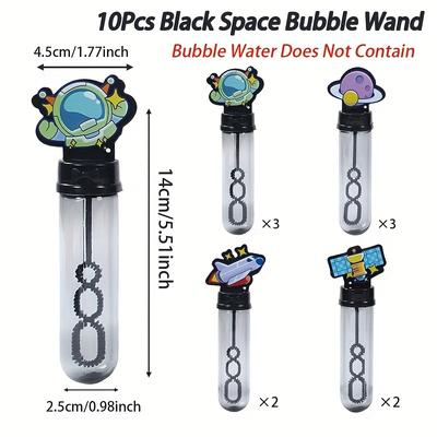 TEMU 10pcs Space Themed White Bubble Wand Tubes (empty), Ideal For Birthday & Shower Party Decorations, Astronaut Motif, Durable Plastic, Party Bubble Wands Image