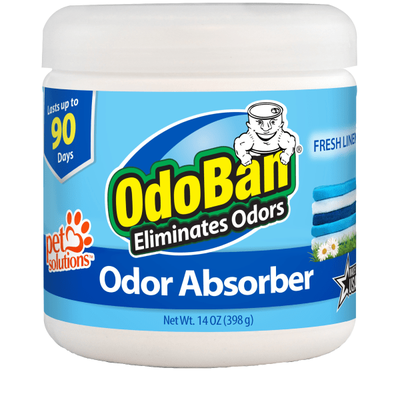Odoban Solid Odor Absorber Air Freshener, Fresh Linen Scent, 14 Oz