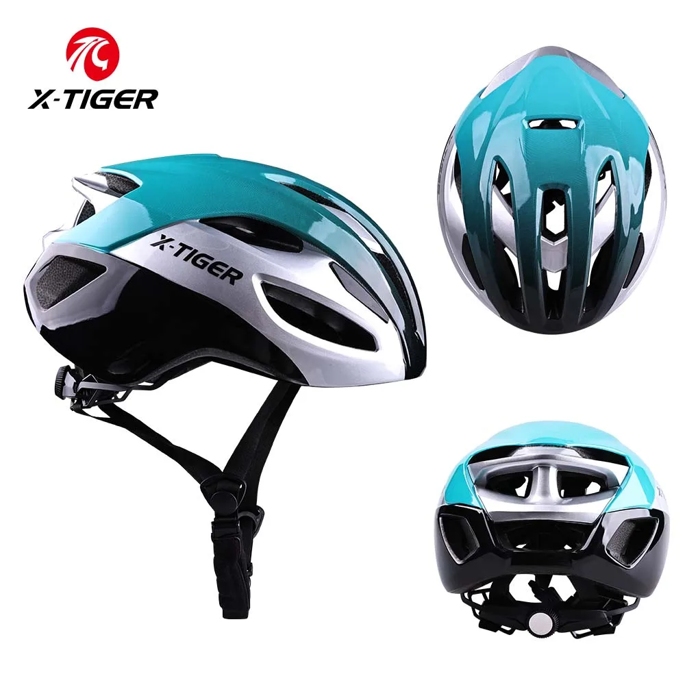 X-TIGER Fahrradhelm für Herren und Damen, atmungsaktiv, ultraleicht, einteilig, stoßfest, verstellbar, MTB, Rennradhelme Image