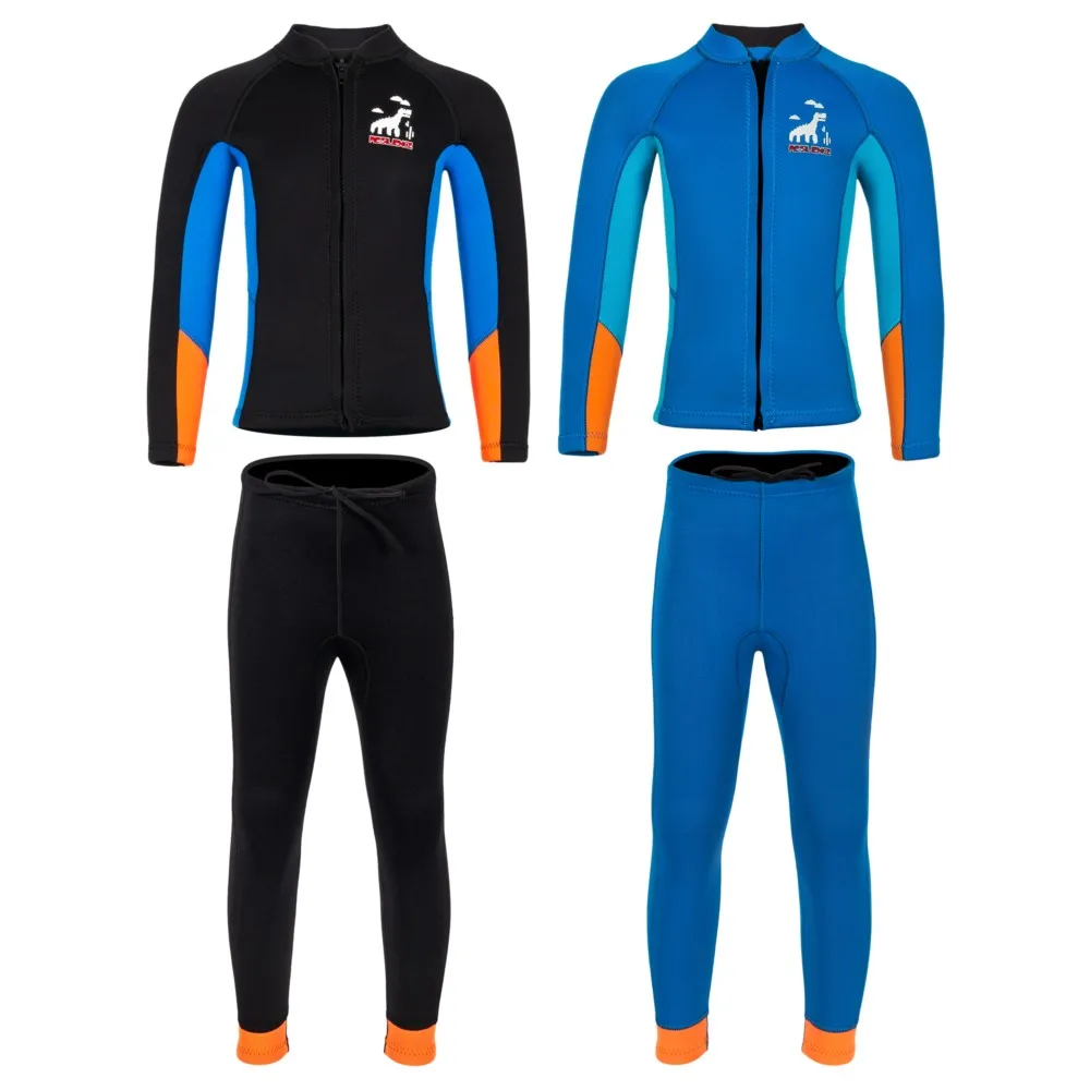 Kinder-Neoprenanzug, Hose, Oberteil, Jacke für Jungen, Kleinkinder, Jugendliche, Kinder-Nassanzug, Surfanzüge, Neopren, 2,5 mm Badeanzug mit Reißverschluss vorne Image