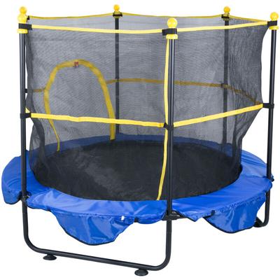 5FT Trampolin für Kinder, 60' Indoor-Outdoor-Trampolin mit Sicherheitsnetz, Basketballkorb, Image