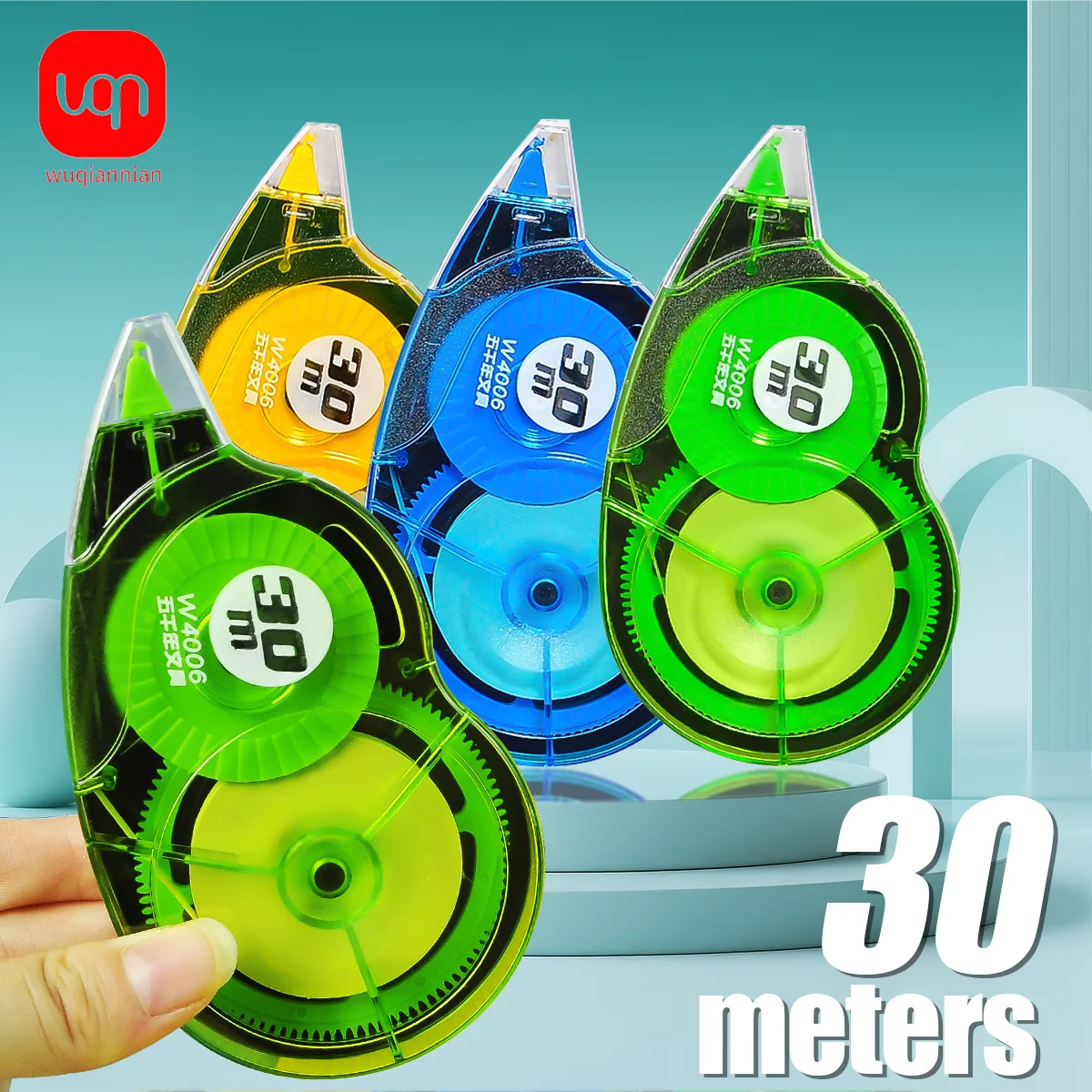 WQN-1PC 30 m mehrfarbiges Korrekturband mit großem Fassungsvermögen, niedliches Briefpapier, Schul- und Bürobedarf Image