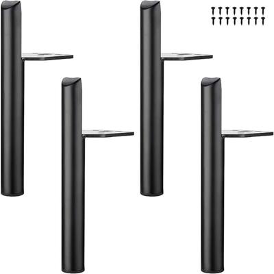 2 Stück schräge Tischbeine, Möbelbeine aus Metall, Möbelfüße, schwarz, 15 cm hoch, rutschfeste, Image