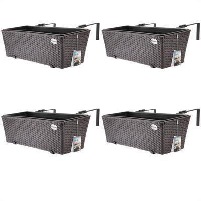 CASARIA® Blumenkasten 4er Set 11 Liter Montagehalterung Indoor Outdoor Geländerkasten Balkonkasten Image