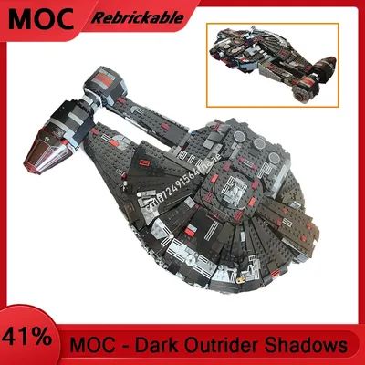 NEUES MOC Star Battles Shadows of the Empire the Dark Outrider Bausteine-Set, DIY Raumschiff-Steine Image