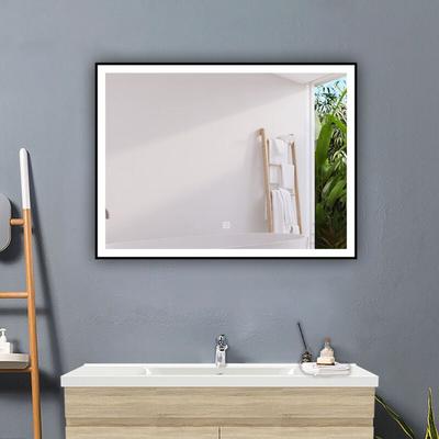 90 x 70cm LED Wandspiegel Badezimmerspiegel Beleuchtung Touch Badspiegel Beschlagfrei Kalt/Warmweiß Image
