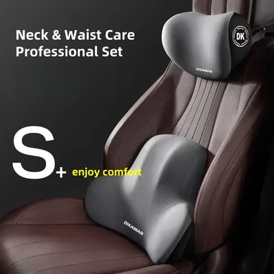 For car headrest lumbar shoulder pillow car cushion car memory foam seat lumbar back cushion set four seasons universal